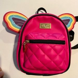 Betsey Johnson mini backpack with rainbow wings